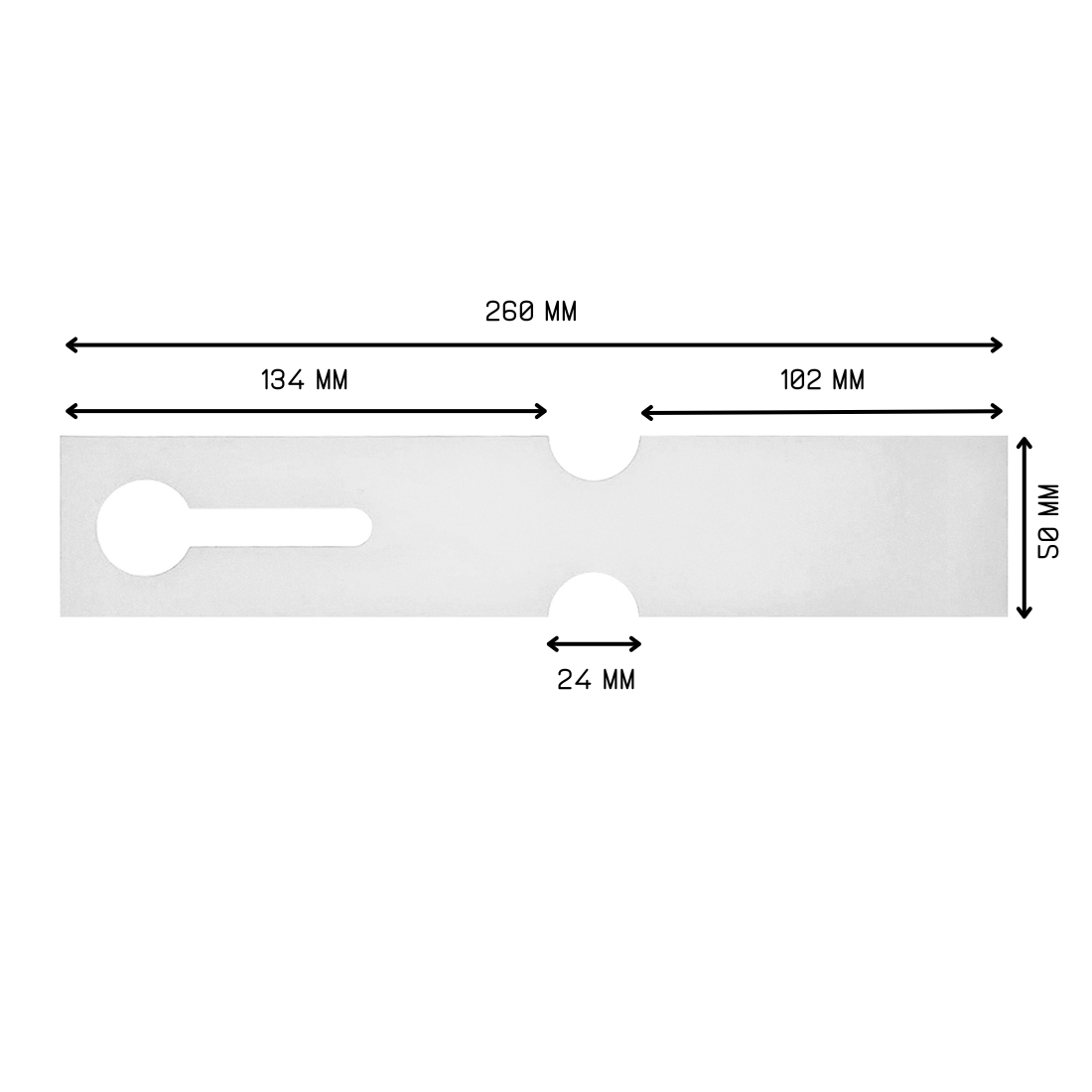 Schlaufenetiketten 260x50mm HDPE, Weiß