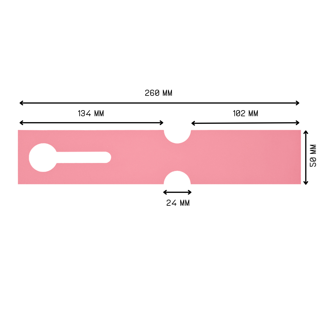 Schlaufenetiketten 260x50mm HDPE, Pink
