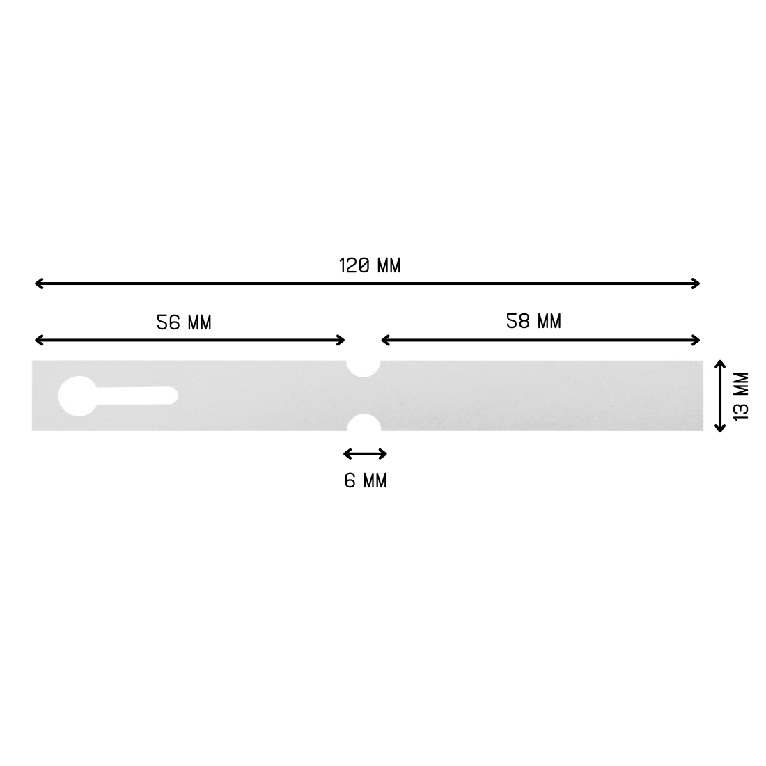 Schlaufenetiketten 120x13mm PVC, Weiß