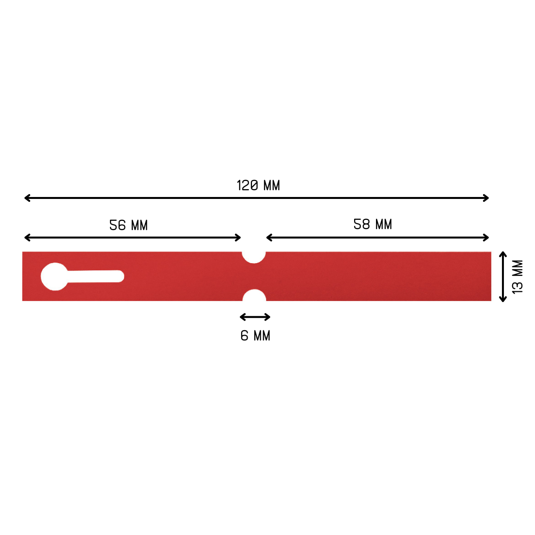 Schlaufenetiketten 120x13mm PVC, Rot