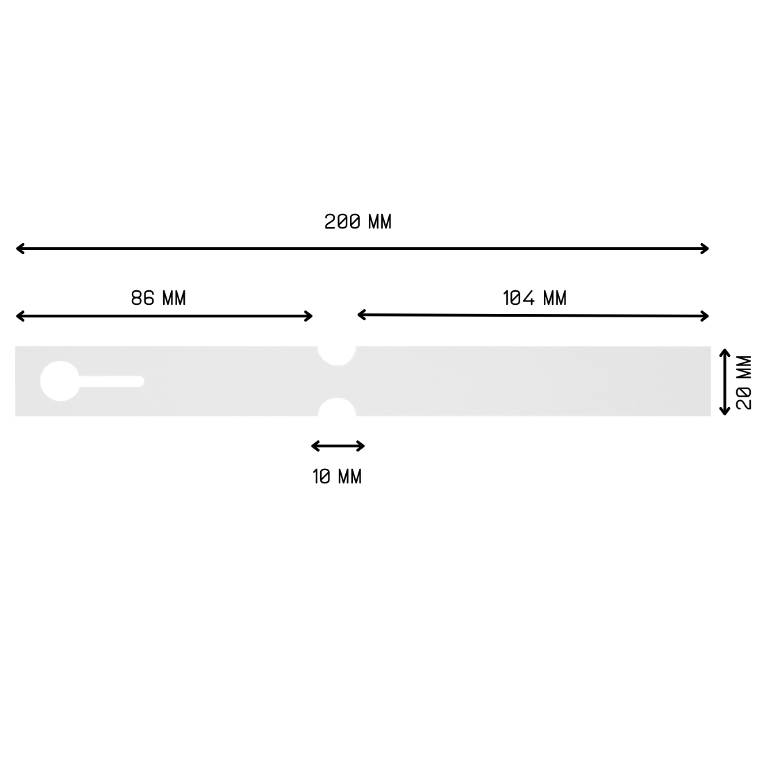 Schlaufenetiketten 200x20mm PVC