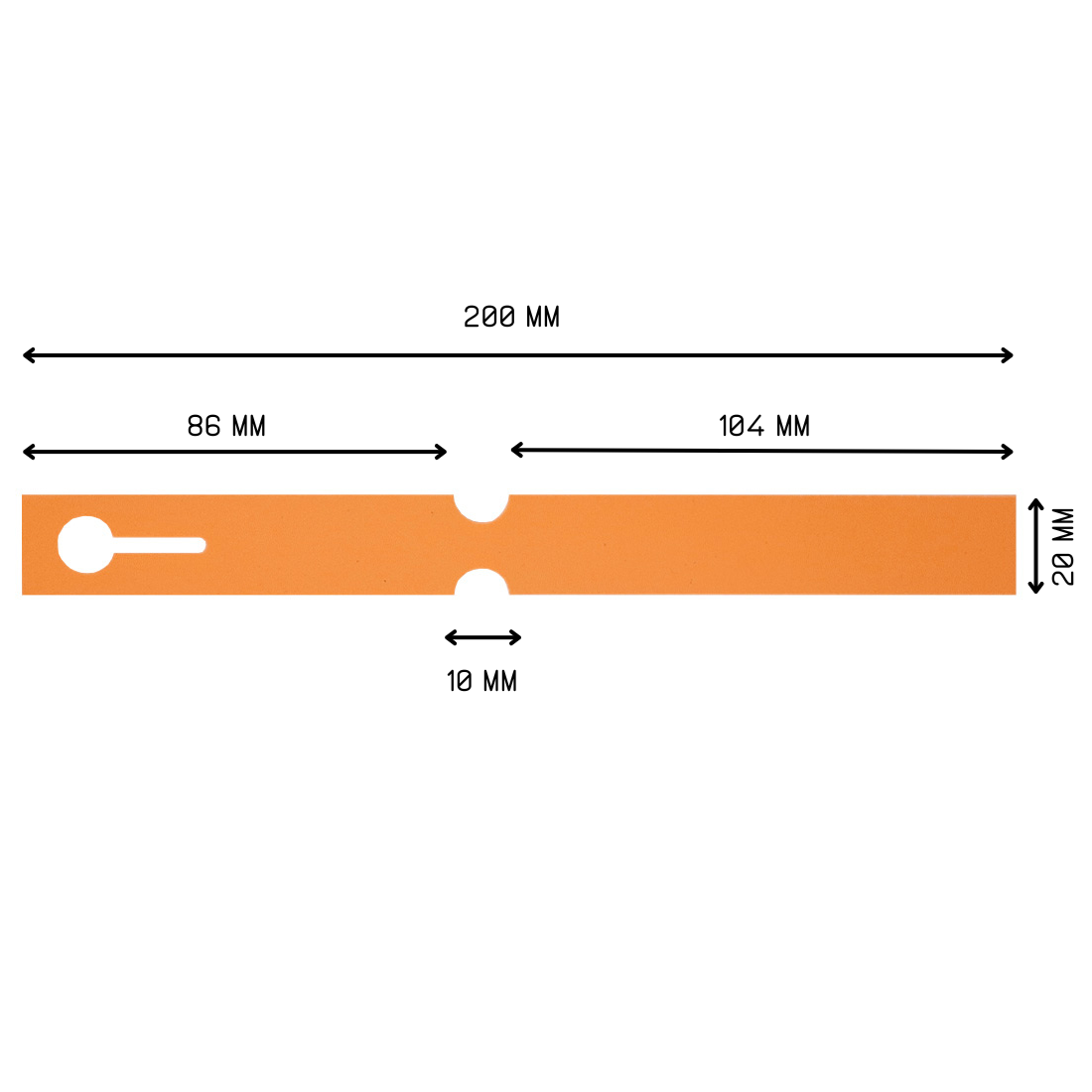 Schlaufenetiketten 200x20mm PVC