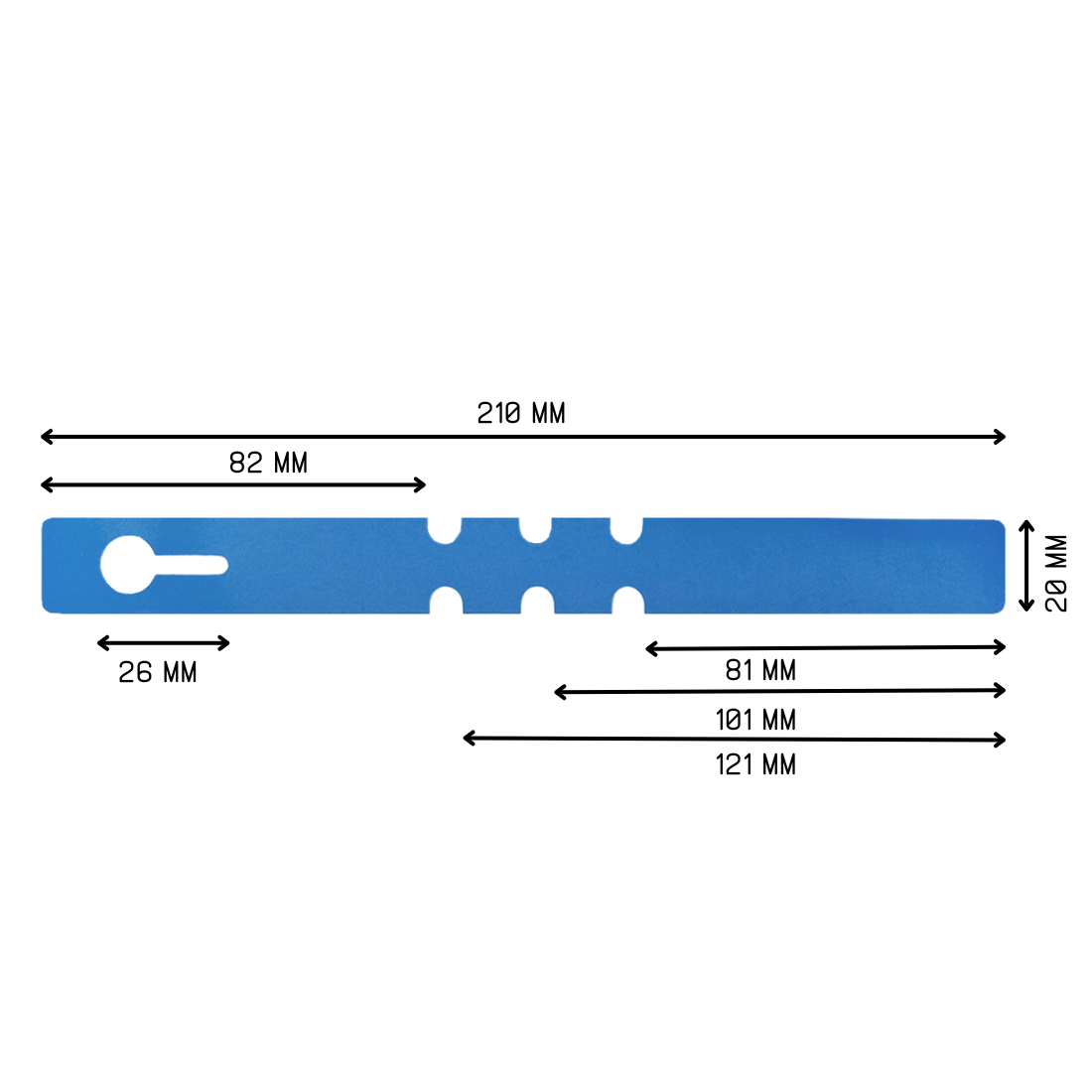 Schlaufenetiketten 210x20mm PVC, Blau