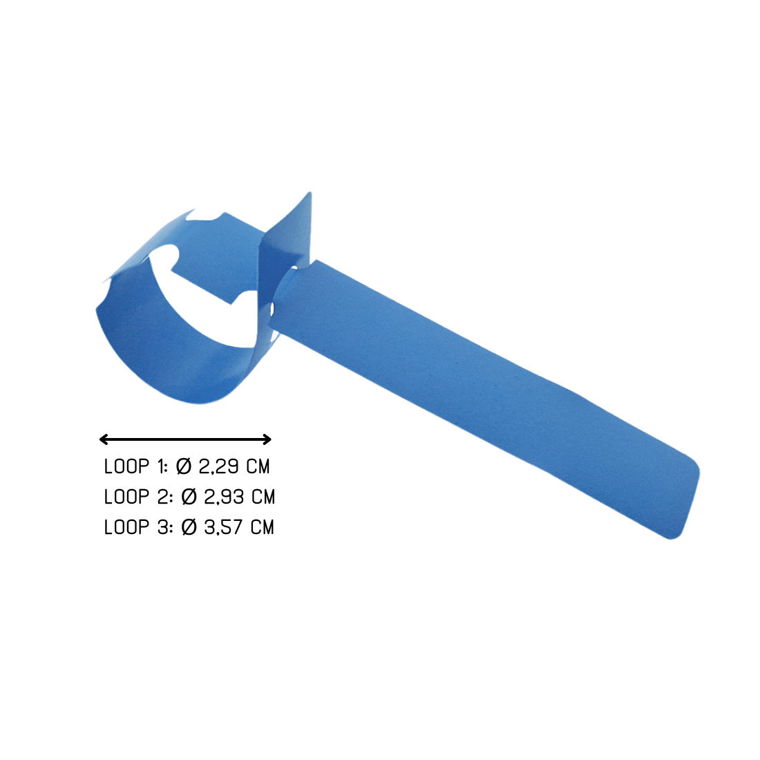 Loop lock labels 210x20mm PVC, Blue