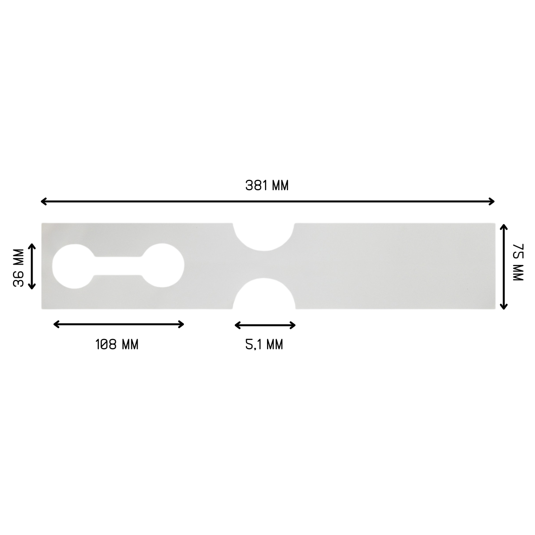 Loop lock labels 381x75mm HDPE