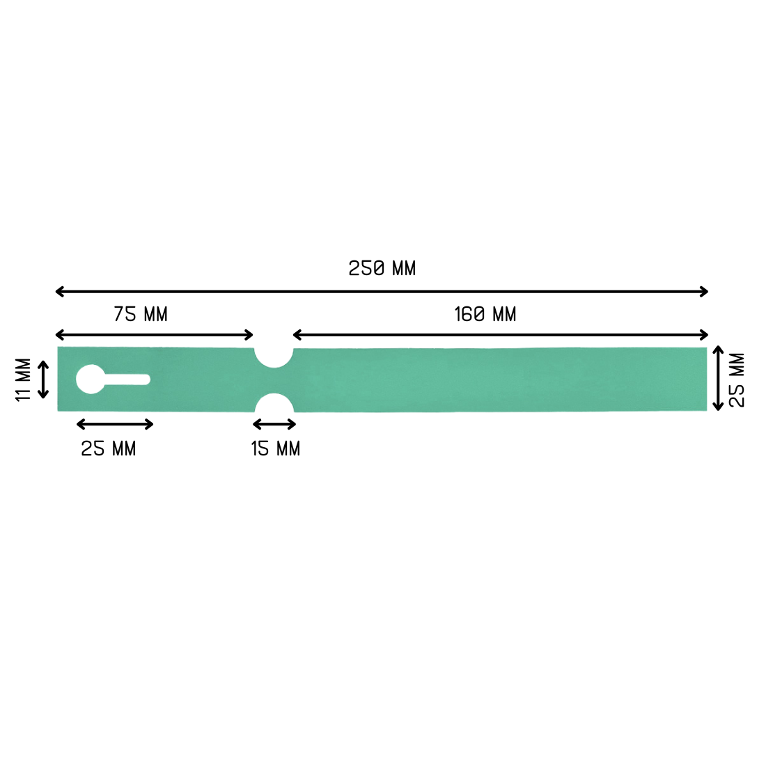 Schlaufenetiketten 250x25mm HDPE Grün