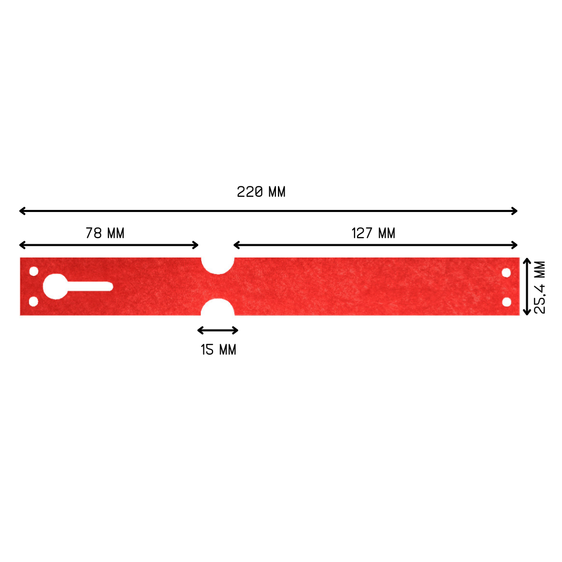 Étiquettes à boucle 220x25,4mm Tyvek