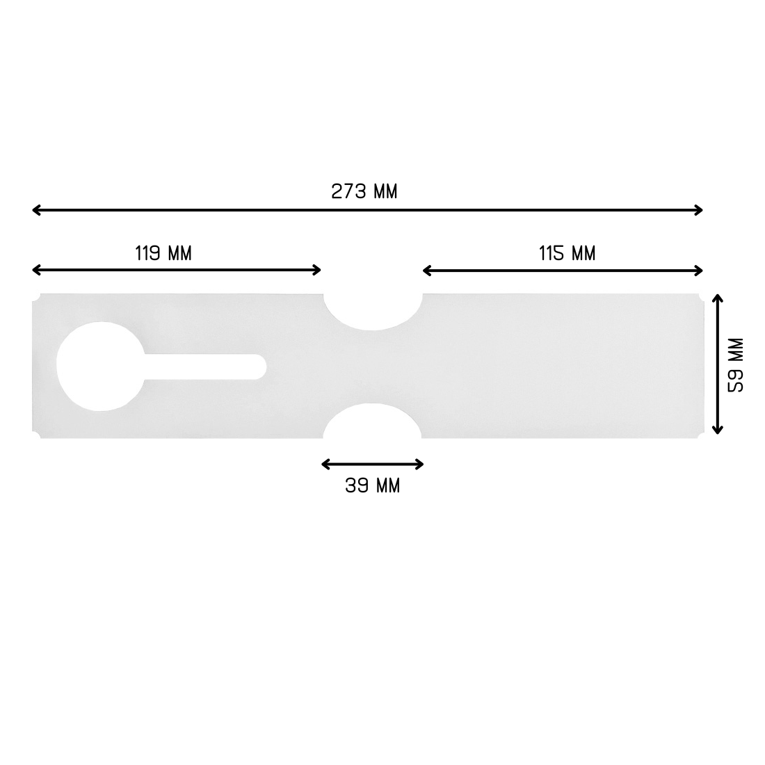 Sleufetiketten 273x59mm HDPE, Wit