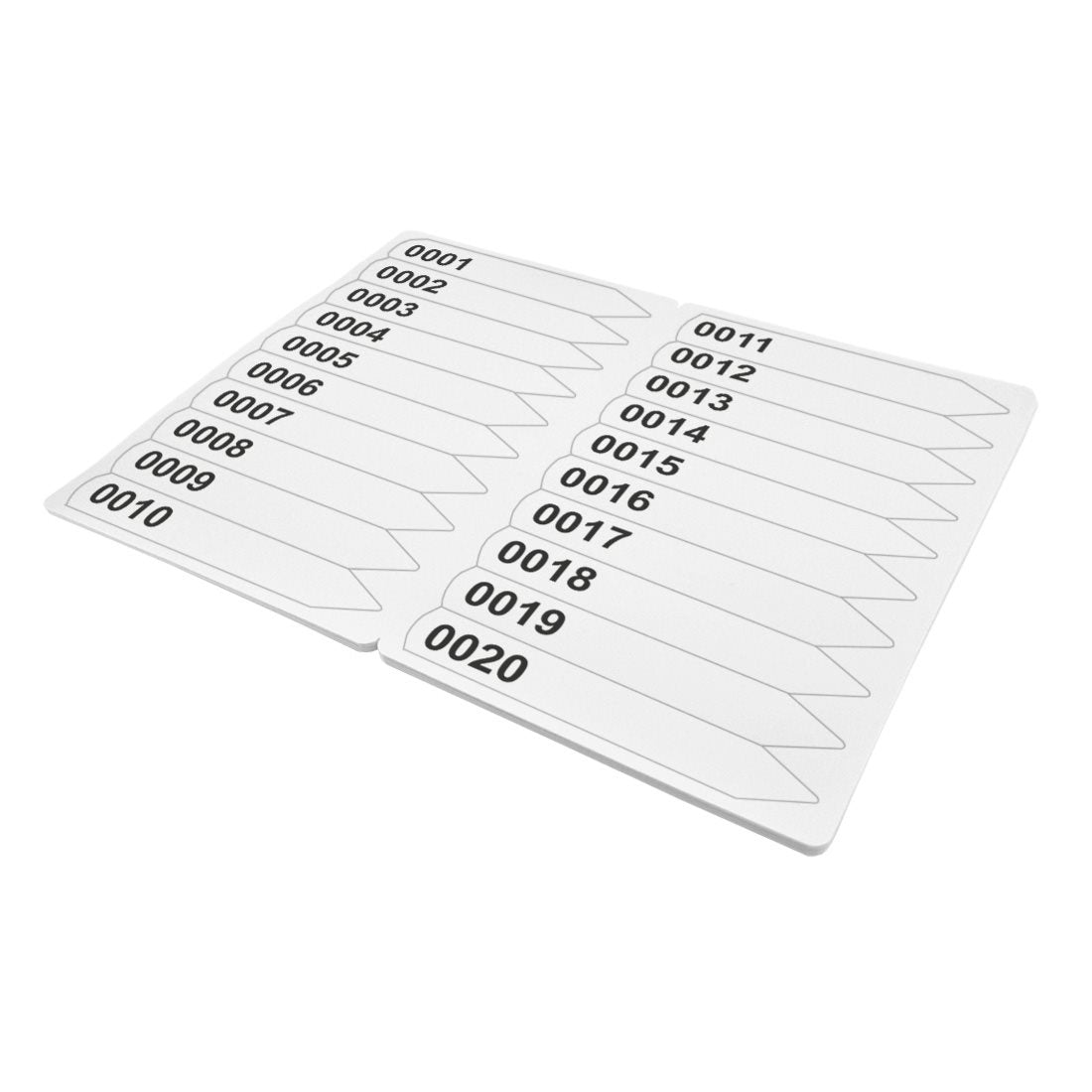 Stecketiketten 120x20mm 200µ PET - Nummeriert, Weiß