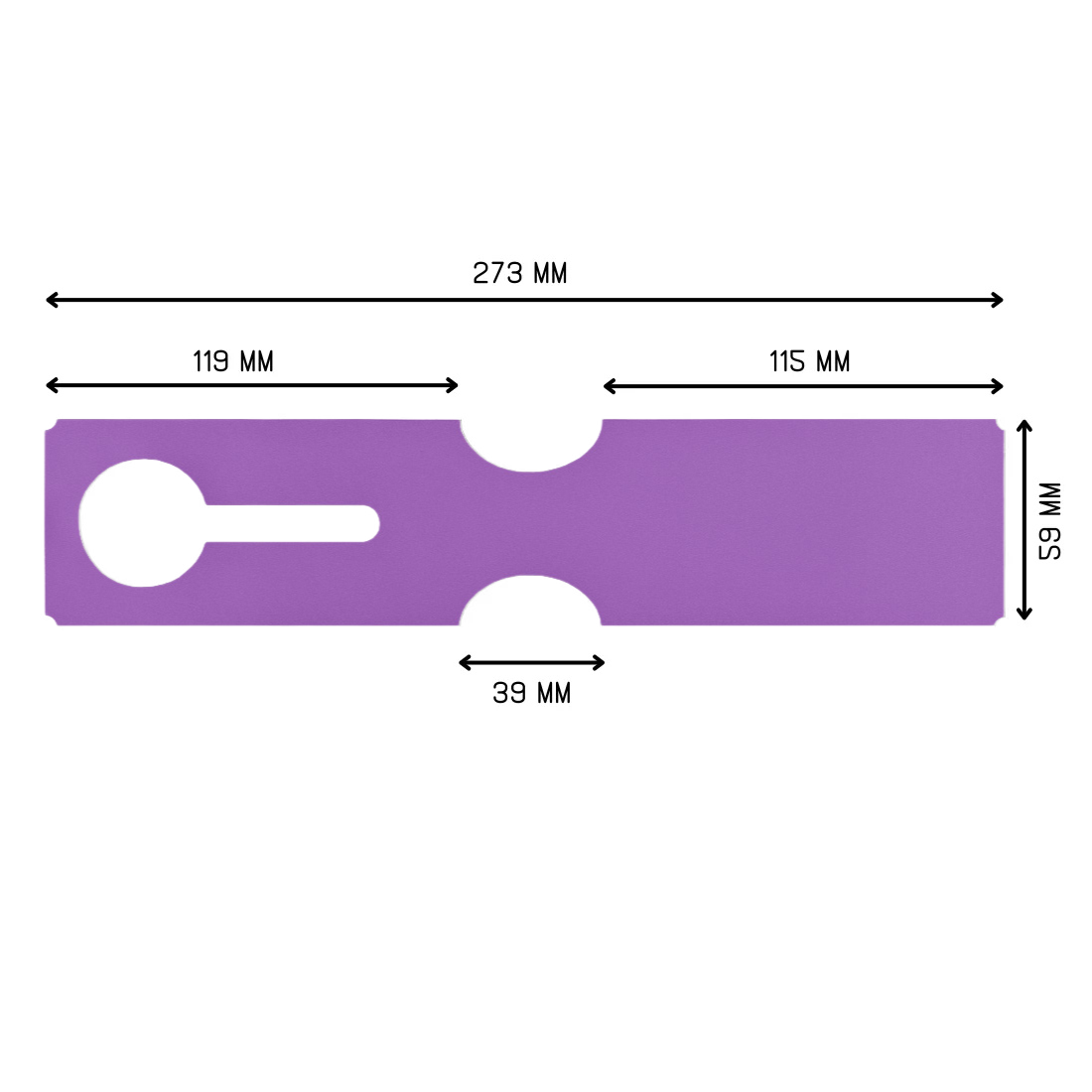 Sleufetiketten 273x59mm HDPE, Paars