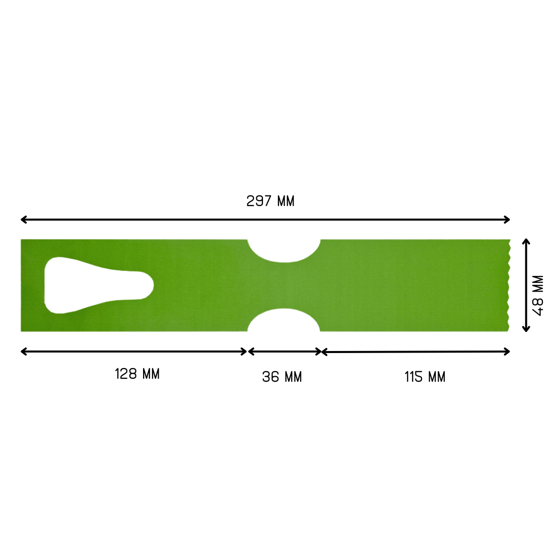 Sleufetiketten 297x48mm HDPE, Groen
