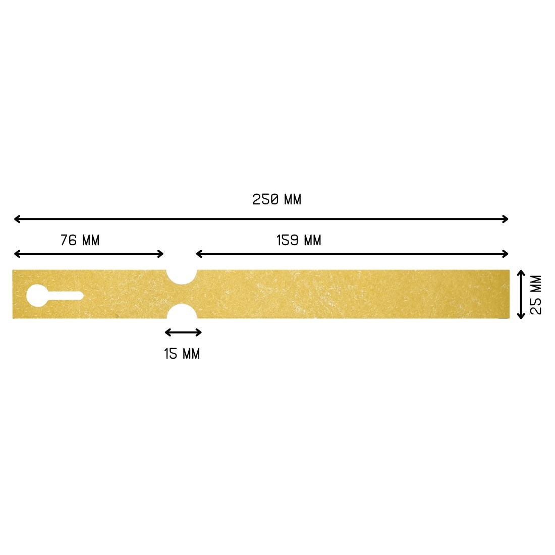 Sleufetiketten 250x25mm Tyvek, Geel