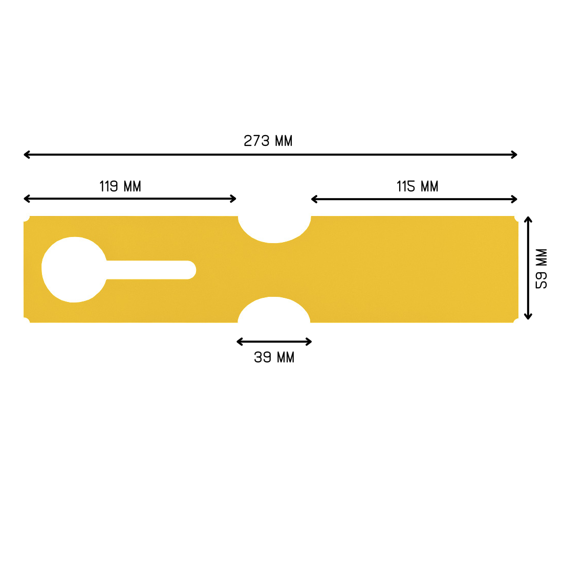 Schlaufenetiketten 273x59mm HDPE, Gelb