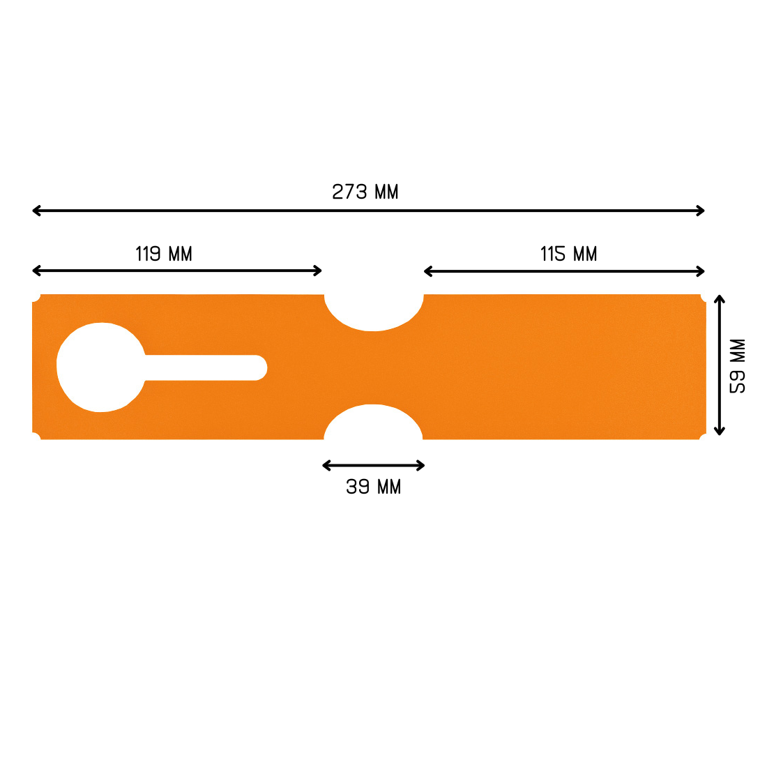 Schlaufenetiketten 273x59mm HDPE, Orange