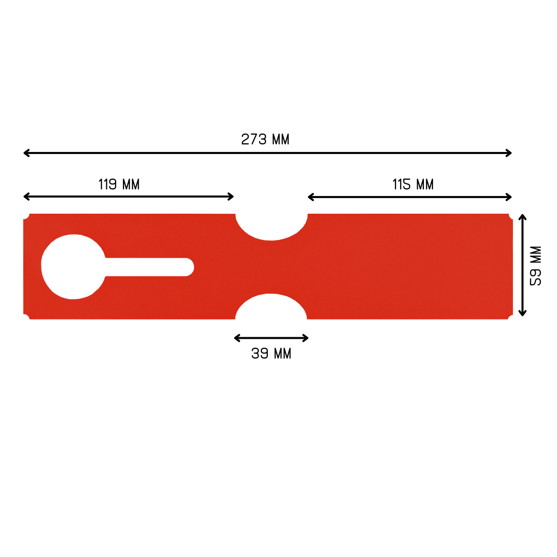 Schlaufenetiketten 273x59mm HDPE, Rot