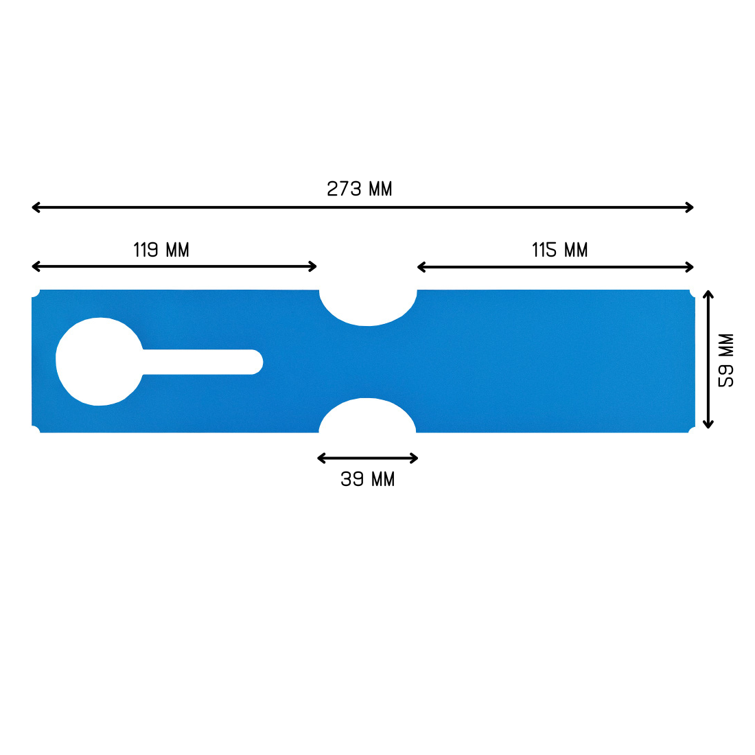 Sleufetiketten 273x59mm HDPE, Blauw