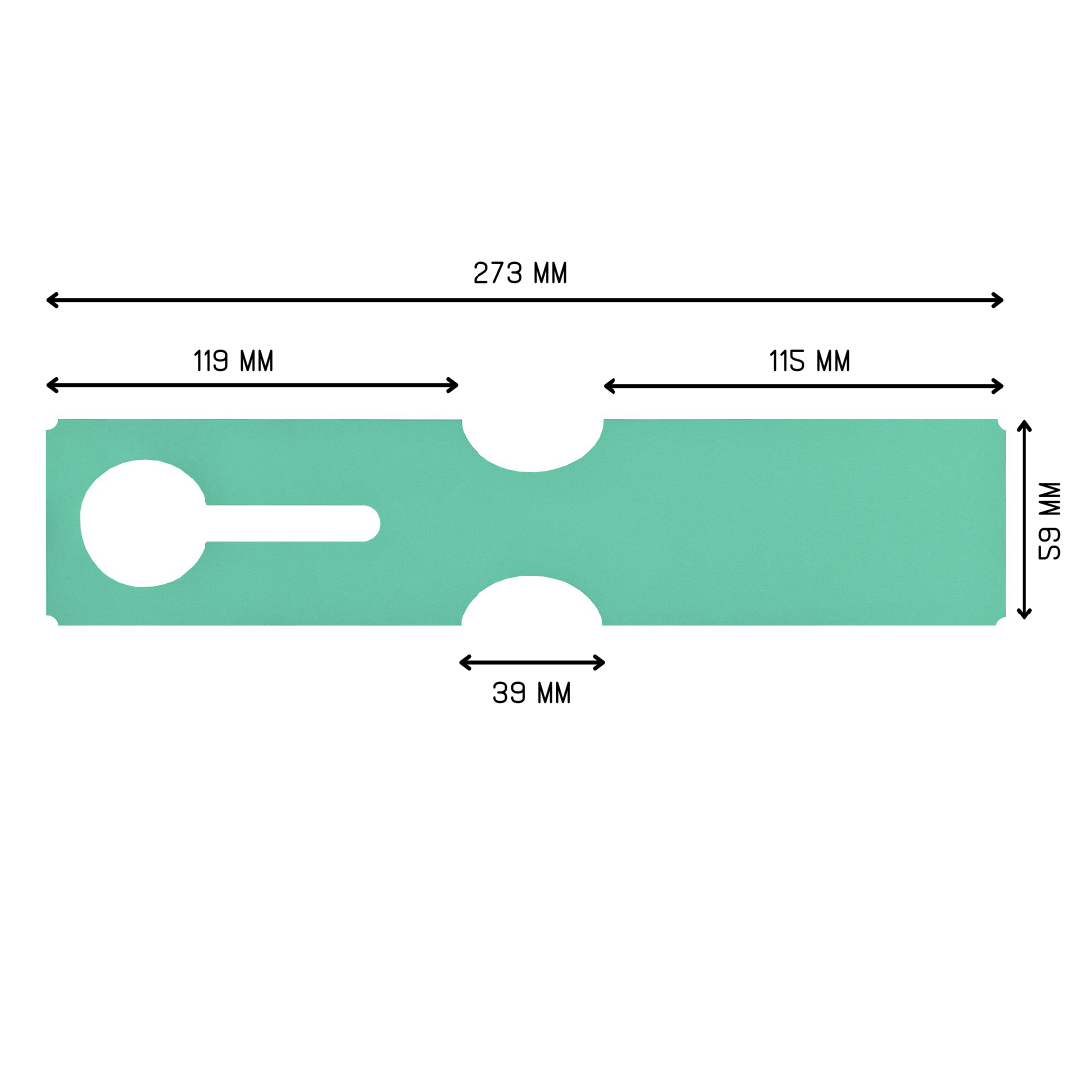 Schlaufenetiketten 273x59mm HDPE Grün