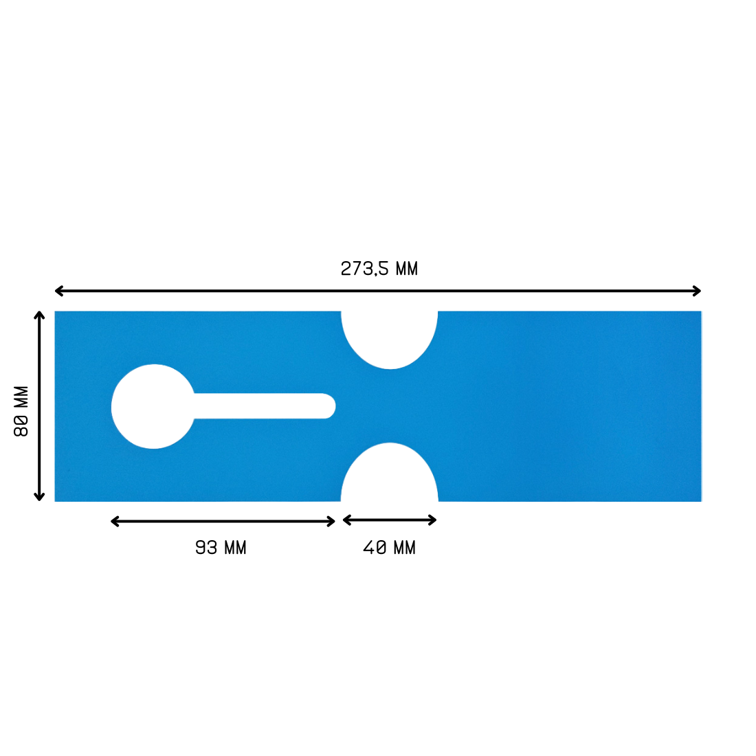 Sleufetiketten 273,5x80mm HDPE, Blauw