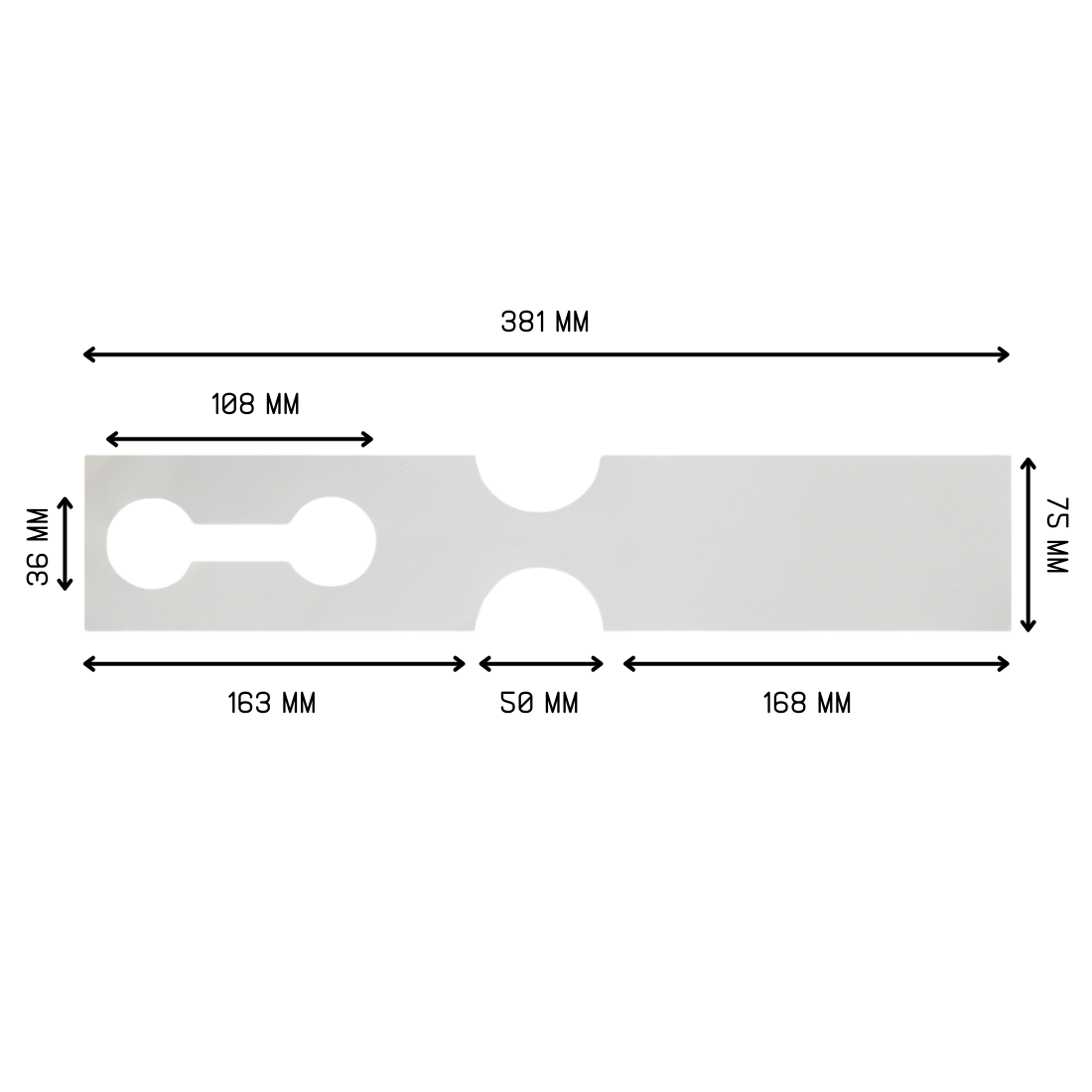 Schlaufenetiketten 381x75mm HDPE, Weiß