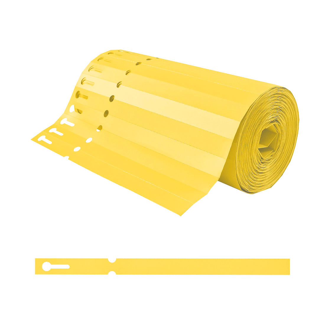 Sleufetiketten 200x13mm PVC, Geel
