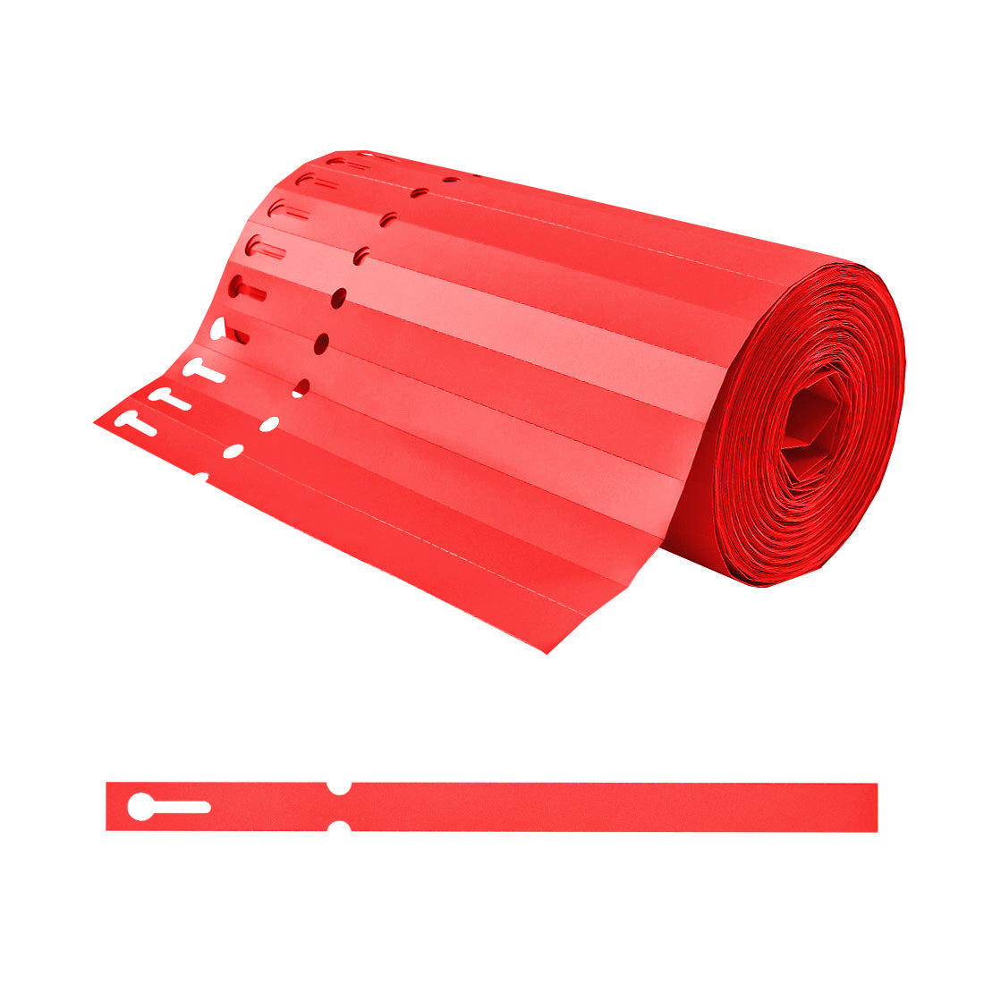 Sleufetiketten 200x13mm PVC, Rood