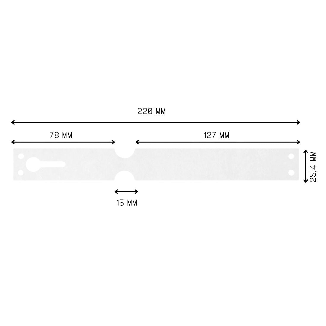 Schlaufenetiketten 220x25,4mm Tyvek, Weiß