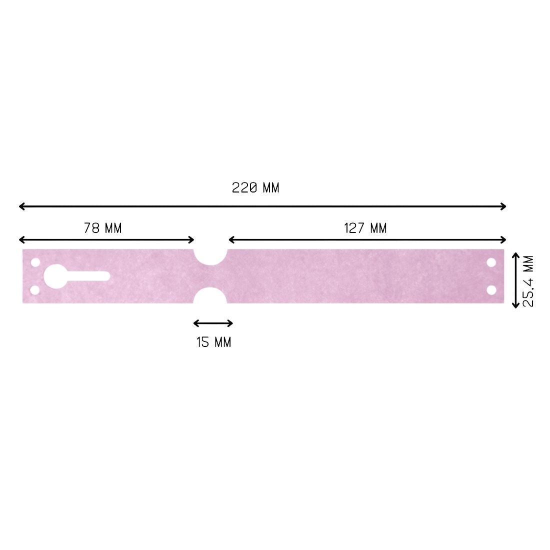 Schlaufenetiketten 220x25,4mm Tyvek, Pink