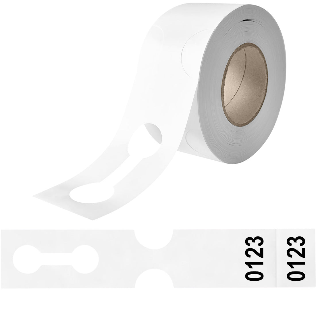 Sleufetiketten 400x75mm HDPE - Genummerd, Wit