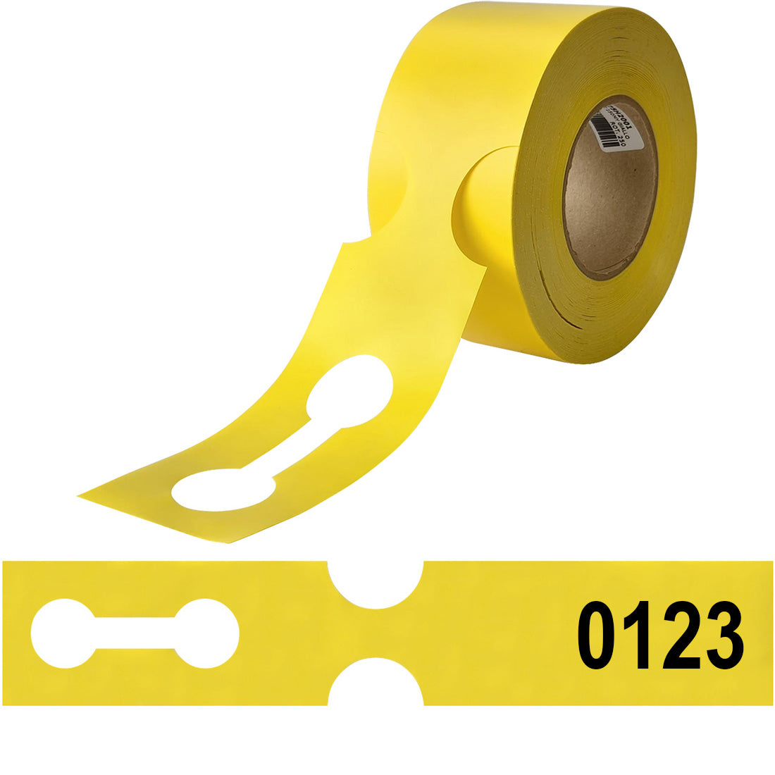 Loop lock labels 400x75mm HDPE - Numbered Yellow
